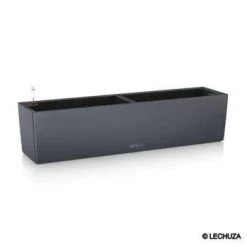 LECHUZA Balconnière Balconera Gris Ardoise : L 79 cm