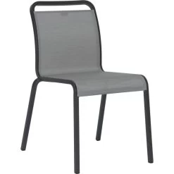 Chaise Oskar : Alu/textilène, Anthracite/arg.