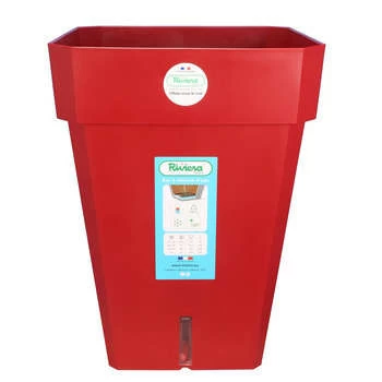 Riviera Pot Carré : Réserve D?eau, Rouge, L39xH53cm