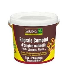 Solabiol Engrais Origine Naturelle 5kg + 2kg
