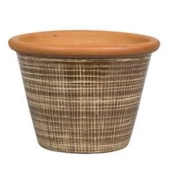 Pot Verona : Grès émaillé, Marron, D28xH21cm